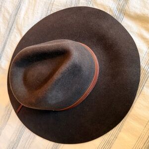 Brixton Brown Wool Fedora with Leather Sweatband